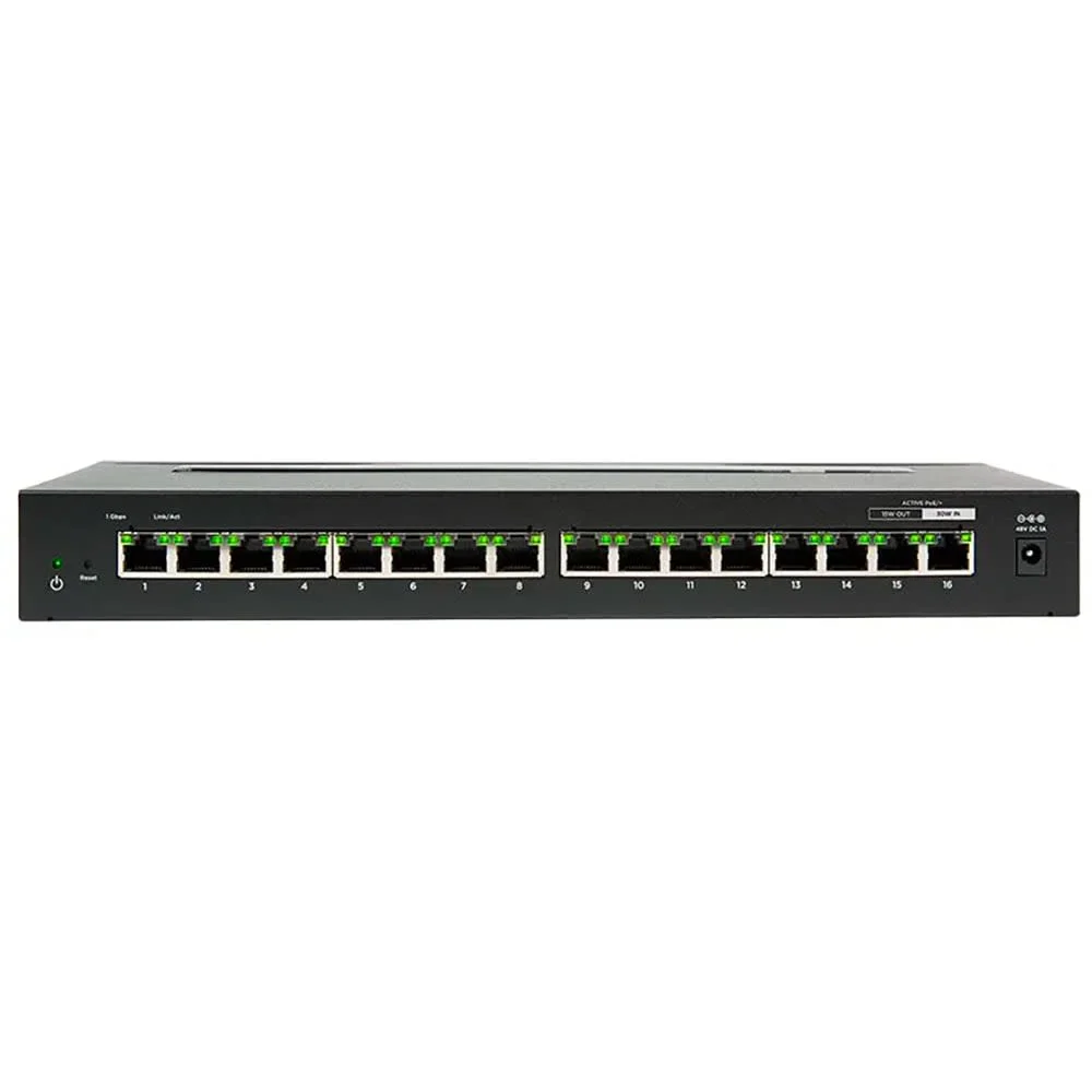 AN-110-SW-C-16P, PoE Power. 16-port Unmanaged/Gigabit Switch